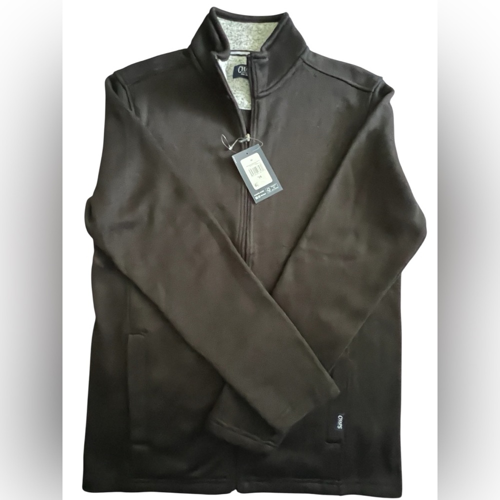 Chaps Black Full-Zip Sweater Fleece Jacket, NWT, Size M